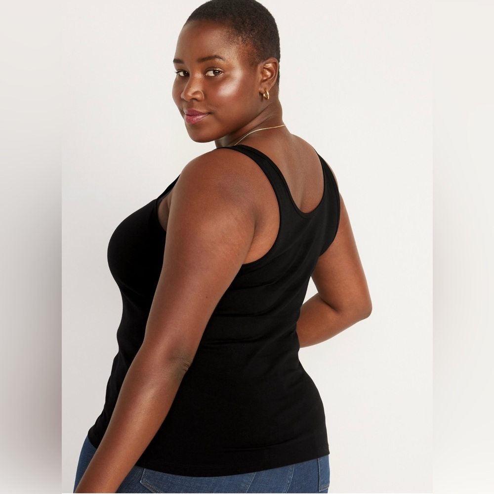 🆕 Old Navy Women's First-Layer Tank Top Sleeveless Black Medium 8-10 Tall Long - Picture 7 of 15